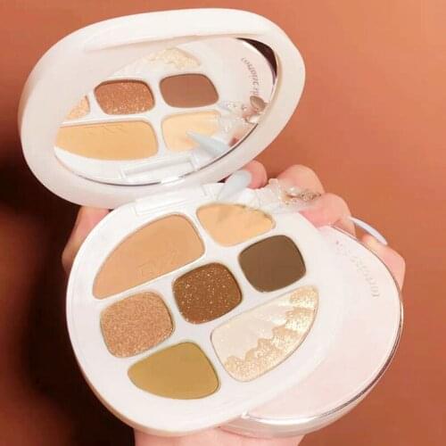 7Color Shell Shaped Eyeshadow Palette Matte Pearlescent Shimmer Eye Shadow Makeup Long-lasting Glitter Eyeshadow TSLM1