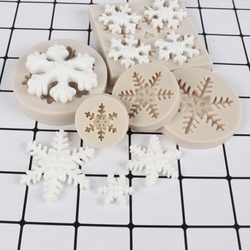 Snowflake Silicone Mold Fondant Cakes Decorating Mould Sugarcraft Chocolate Baking Tools Kitchenware For Cake Gumpaste Form