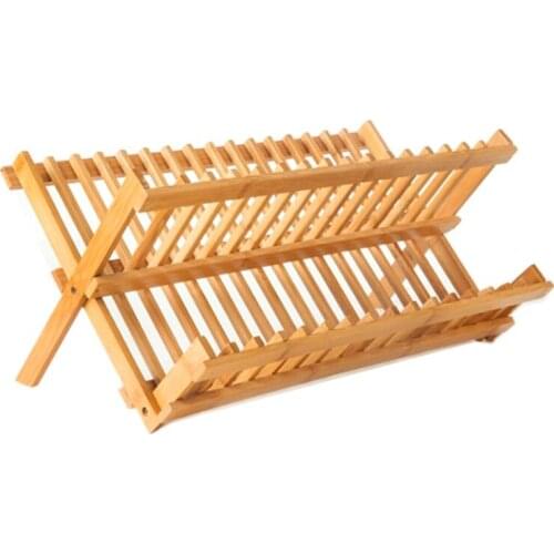 Folding Bamboo Dish Rack, Drying Rack, Tableware Drain Rack