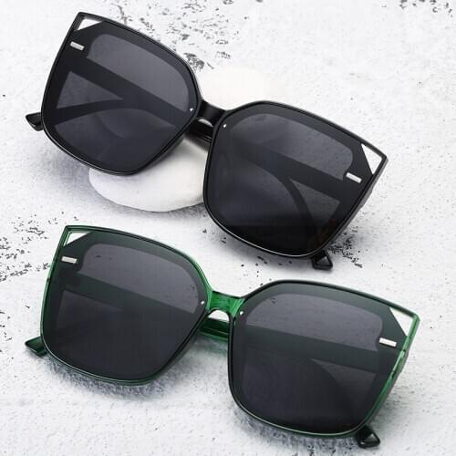 Large Frame Polarized Cat Eye Sunglasses Vintage Female Square Integrated Eyeglass Ladies Retro Driving Fishing Glasses UV400