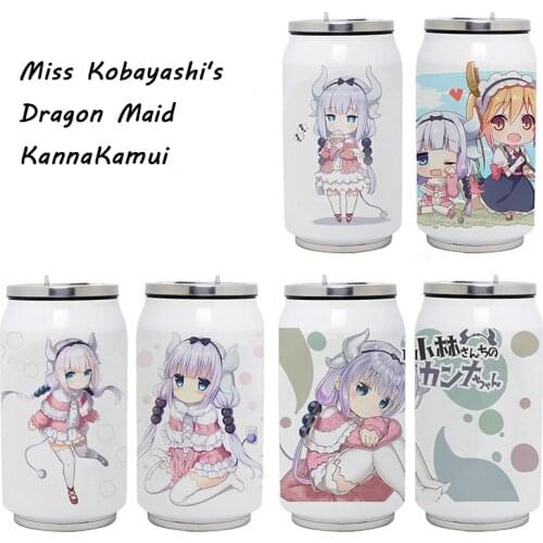 Anime Printing Thermos Straight Can Miss Kobayashis Dragon Maid Kannakamui Cartoon Gifts for Kids Adult Vacuum Flasks Water Cup