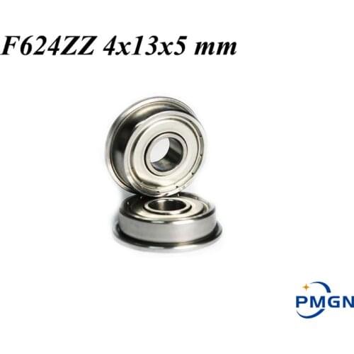 High quality 10pcs ABEC-5 F624ZZ F624 ZZ F624Z 4*13*5 4x13x5 mm Metal Double Shielded flanged Bearing Ball Bearings with flange
