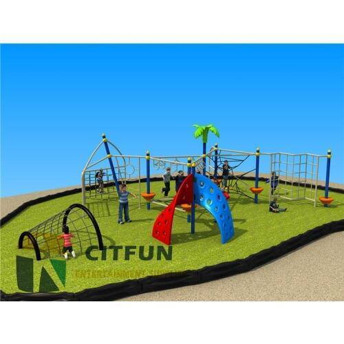Funny kids outdoor play structure gym climbing nets OP14-135A