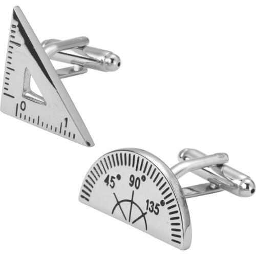 Mens shirts Cufflinks high-quality copper material Silvery Triangle Cufflinks 5 pairs of packaging for sale