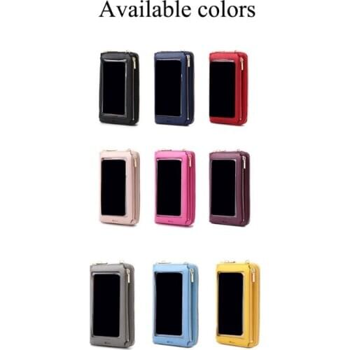Women Touch Screen Wristlet Handbag, RFID Protection Small Wallet Purse Crossbody Phone Bag
