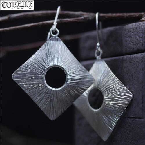 Handcrafted 100% 925 Silver Earrings Thailand 925 Sterling Silver Women Earrings Pure Silver Lady Drop Earrings