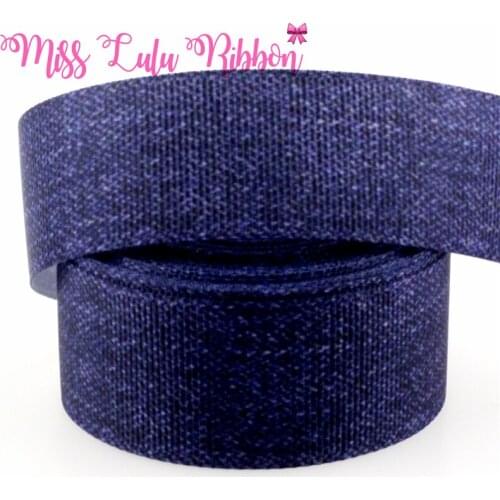 1" 25mm Denim Like/Jeans Grosgrain Ribbon Handmade Clothing Decor Ribbon Solid Color Christmas Present Accessories 10 yards/pack