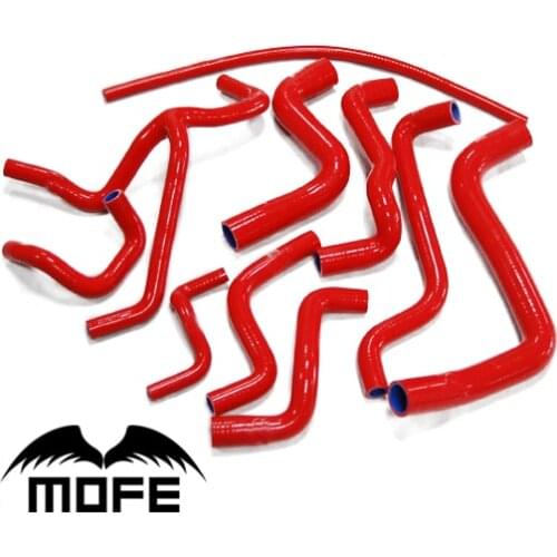 10PCS Original Logo Coolant Radiator Silicone Hose For MK3 Golf 3 2.0 & Jetta 1.8 / 2.0 1992 to 1998 Red