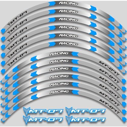 12 X Thick Edge Outer Rim Sticker Stripe Wheel Decals FIT For YAMAHA MT07 mt07 MT-07