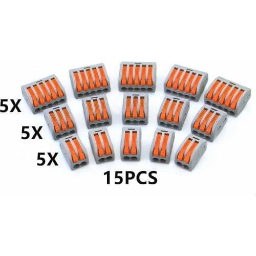 15 pcs/lot) Lever Connectors 222- 412 413 415 2-way 3-way 5-way terminals