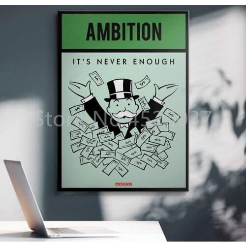 Alec monopolies Inspiration Success Ambition Patience Canvas Poster Wall Art Painting HD Picture Print Office Room Decoration
