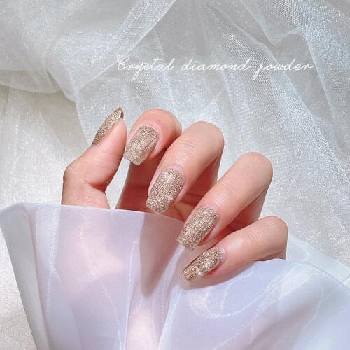 Diamond Gel Nail Glitter Polish Sparkling Broken Diamond Powder Super ShinySemi Permanent Top Coat Base Gel Varnish Nail