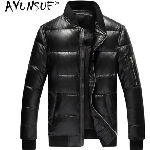 AYUNSUE 2020 Real Sheepskin Leather Jacket Men Clothing Winter Down Jackets 5XL Thick Warm Mens Clothes Chaqueta Hombre LXR379