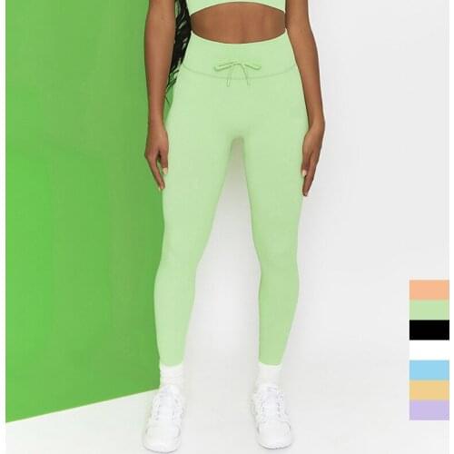 Seamless Leggings For Fitness Candy Colors High Waisted Leggings Women Compression Tights Yoga Sports Pants Knitted Sportswear