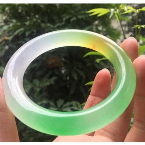 Natural Color Jade Bangle Charm Jewellery Womens Hand-Carved Jadeite Bracelet Bangles for Women Men Fashion Accessories 56-62mm