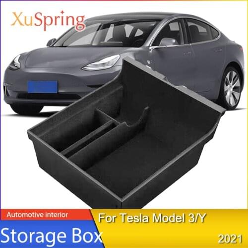 Console car armrest central storage box container glove organizer Case accessories ABS For Tesla Model 3/Y 2021
