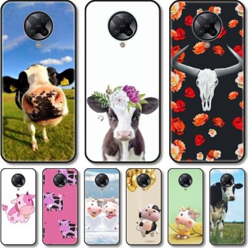 Cows Phone Case For xiaomi Poco M2 M3 C3 X3 F2 F3 Lite NFC Pro Anime Black Cover Silicone Back Pretty tpu