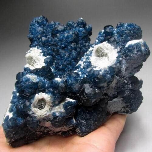 982g Blue Fluorite on Milch/Smoky Quarz Point - crystals and stones healing Mineral specimen Home Decor feng shui decoration