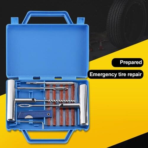 Tire Repair Kit Car Motorcycle Bike Emergency Heavy Duty Tubeless Tire Puncture Professional Repair Kit Plug Set For Jeep Trucks