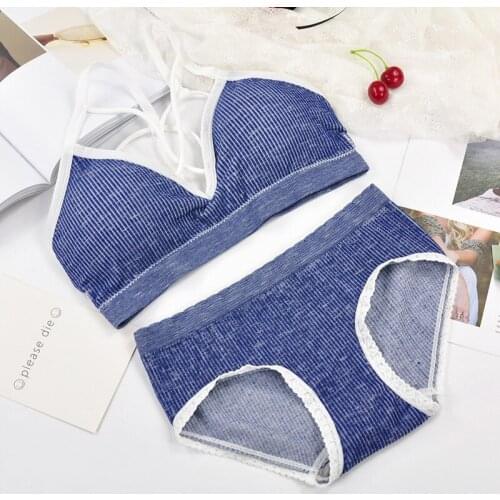 Sexy Bralette Bra Set Women Sexy Female Fashion Brassiere Underwear Lingerie Basic Stretchy Tank Crop Top Ribbed Tops Girls