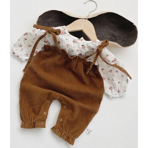 Newborn Baby Girl Clothes Sets Spring Autumn Floral Baby Girl Clothing Long Sleeve Tops + Solid Color Pants Outfits Casual Baby