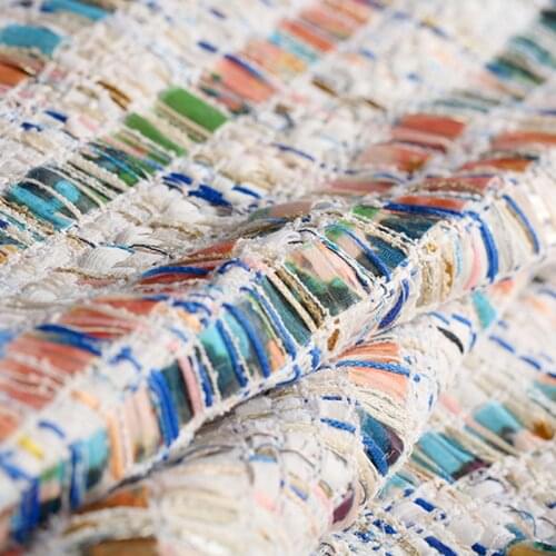 Colorful waterfall Special yarn woven tweed fabric for coat skirt tissus au mètre telas por metro ткань для шитья tissu tela DIY