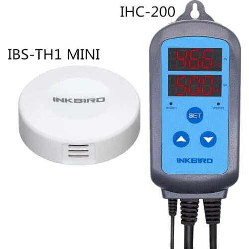 Inkbird Hot Sales IHC-200 Humidity Controller + IBS-TH1 MINI Bluetooth Wireless Thermometer Hygrometer Smart Sensor Data Logger
