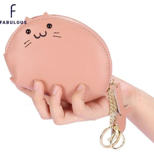 Pebble Leather Cute Cartoon Small Mouse Mini Coin Purse Wallet for Women and girls Zipper Credit Card Holder