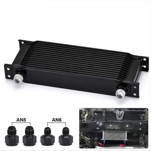 AN10 oil cooler 15rows Aluminum Universal Engine transmission Black
