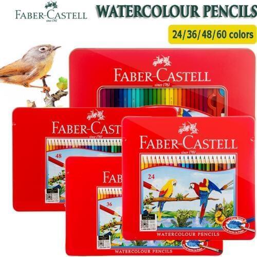 Faber Castell Watercolor Pencil 12/24/48/60/72 Tin Set Lapis De Cor Water Soluble Pastel Crayon Paragraph Aquarelle Pencils