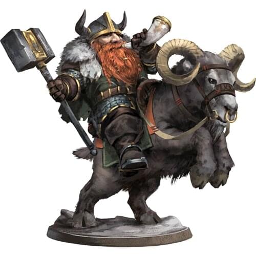 75mm 56mm Resin Model Kits Goat and Dwarf Warrior Figure Unpainted RW-238