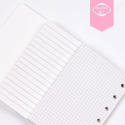Dokibook A7 Notebook Filler Pages Blank & Line & lattice 6 loose leaf Planner Filler Pages With 50 Sheets