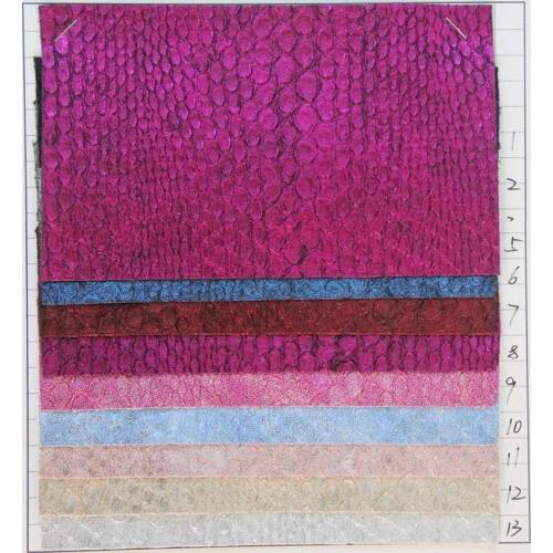 New artificial PVC leather fabric bronzing snake texture fabric pearlescent snake grain leather material wholesale