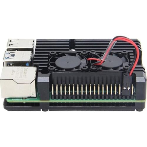 New for Raspberry Pi 4th generation PI4B PI3B PI3B fan Aluminum case with dual fans Components