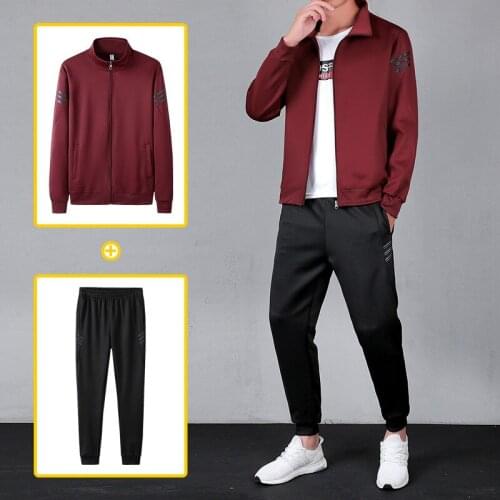 New Jogger Set Sweat Suit Men Zipper Tracksuits Casual Track Suit Fitness Gyms Spring/Autumn 2Pcs Jacket + Pants Men Outfit Set