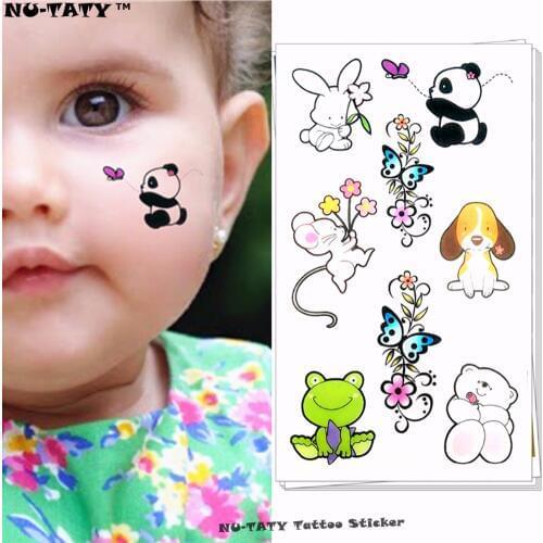 Nu-TATY Panda Zoo Animal Child Temporary Body Art Flash Tattoo Sticker 10*17cm Waterproof Tatoo painless selfie tattoo stickers