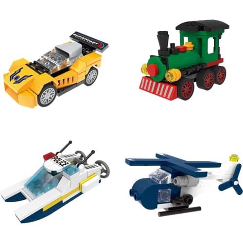 Learning Educational toys Transportation Yacht Train Airplane Building Blocks Assembling Childrens Toy gift for child