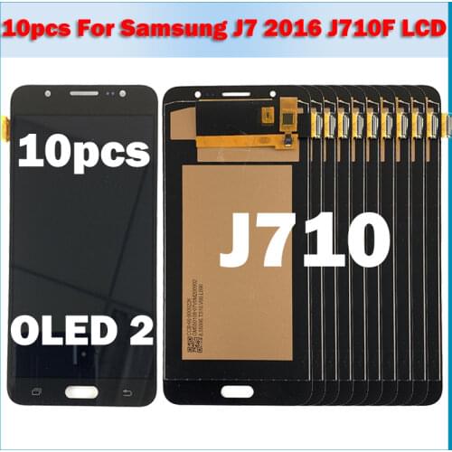 Lot 10 Pieces OLED 2 LCD For Samsung Galaxy J7 2016 J710 SM-J710F J710M J710H LCD Display and Touch Screen Digitizer Assembly