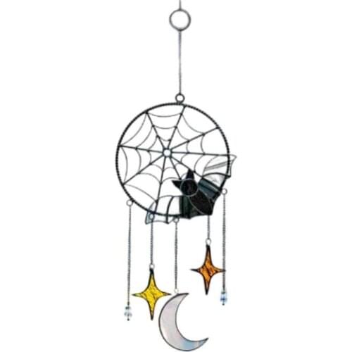 Halloween Pendant Bat Moon Gothic Acrylic Window Hanging Pendant For Halloween Party Supplies Home Decoration Accessories