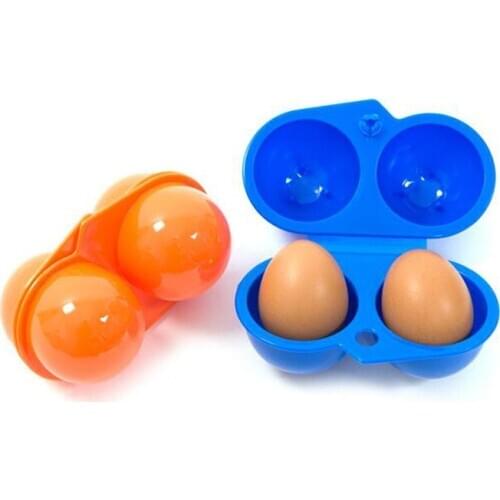 Portable Egg Storage Box 2 Trays Egg Case Carrier Container Hard Boiled Egg Holder Camping Carrier for Barbecue Camping