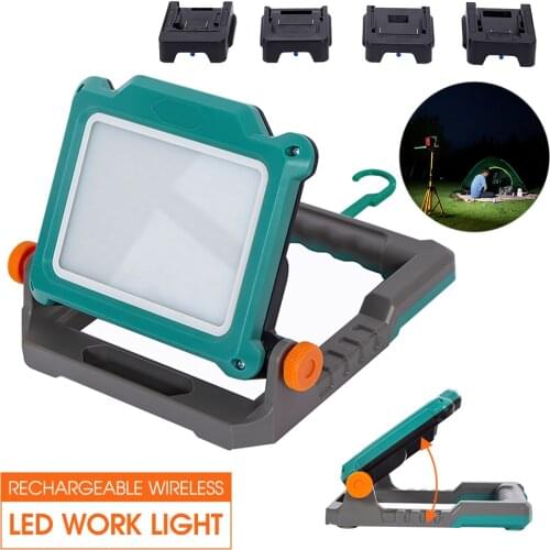Battery Supply LED Work Light For Makita DeWalt Milwaukee Bosch 18V 20V Li-ion Batteries Camping Floodlight