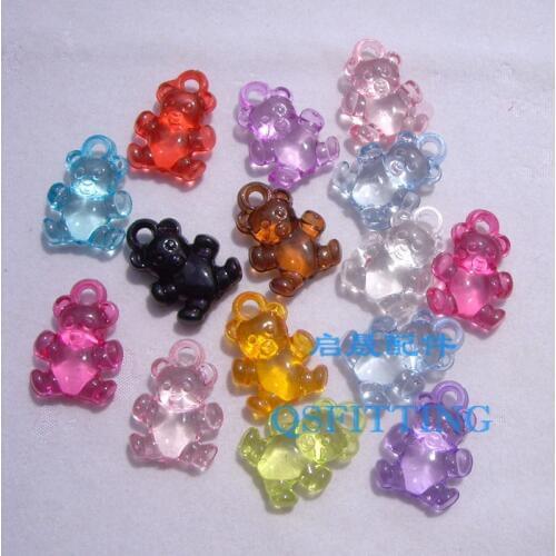 Supply DIY fashion jewelry Accessory,Acrylic Charms,20*14MM Acrylic cartoon Bear,mix color