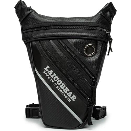 Leg Bag Waist Pack Carbon Fiber Belt Layers Waterproof Oxford Motorbike Bag Riding Travel Hiking Tool Bag Camouflage Black