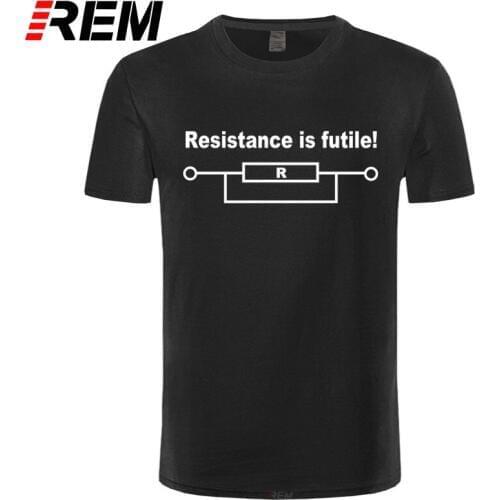 REM RESISTANCE IS FUTILE FUNNY PRINTED MENS TSHIRT BORG SLOGAN STAR BIRTHDAY