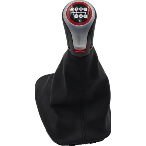 Car Gear Shift Knob With Leather Boot Leather shift gear knob For Skoda Fabia 1 MKI 2000 2001 2002 2003 2004 2005 2006 2007 2008