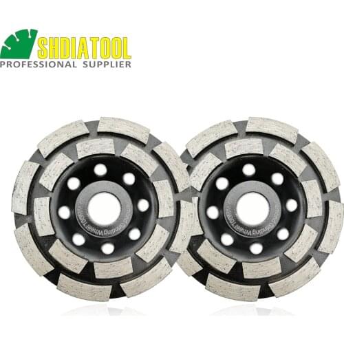 SHDIATOOL 4 inch Diamond Double Row Grinding Cup Wheel 100MM Grinding disc bore 20mm/16mm