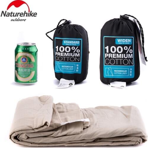 Naturehike Single Double Splicing Sleeping Bag Liner Ultra-light Envelope Cotton Sleeping Bag Liner For Camping Hotel Train Use