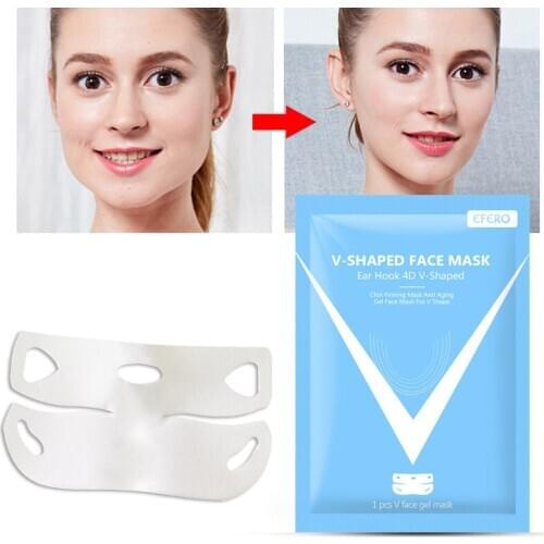 V Shape Face Masks Tension Firming Mask Slimming Eliminate Edema Thin Face Care Anti-allergy - No paper