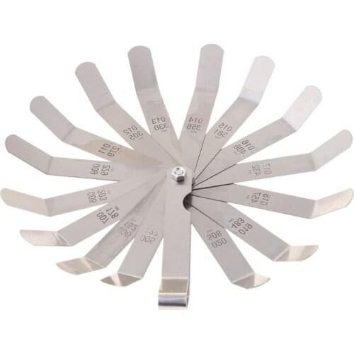 High Strength Metric 0.127-0.508mm Valve Offset Feeler Gauge 16 Blade