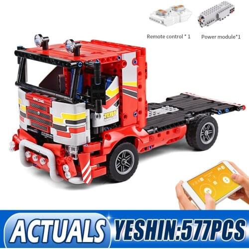 MOULD KING 15003 MOC High-Tech Racing Trucks Toys App Remote Control Transport Truck Building Blocks Bricks Kids Christmas Gifts